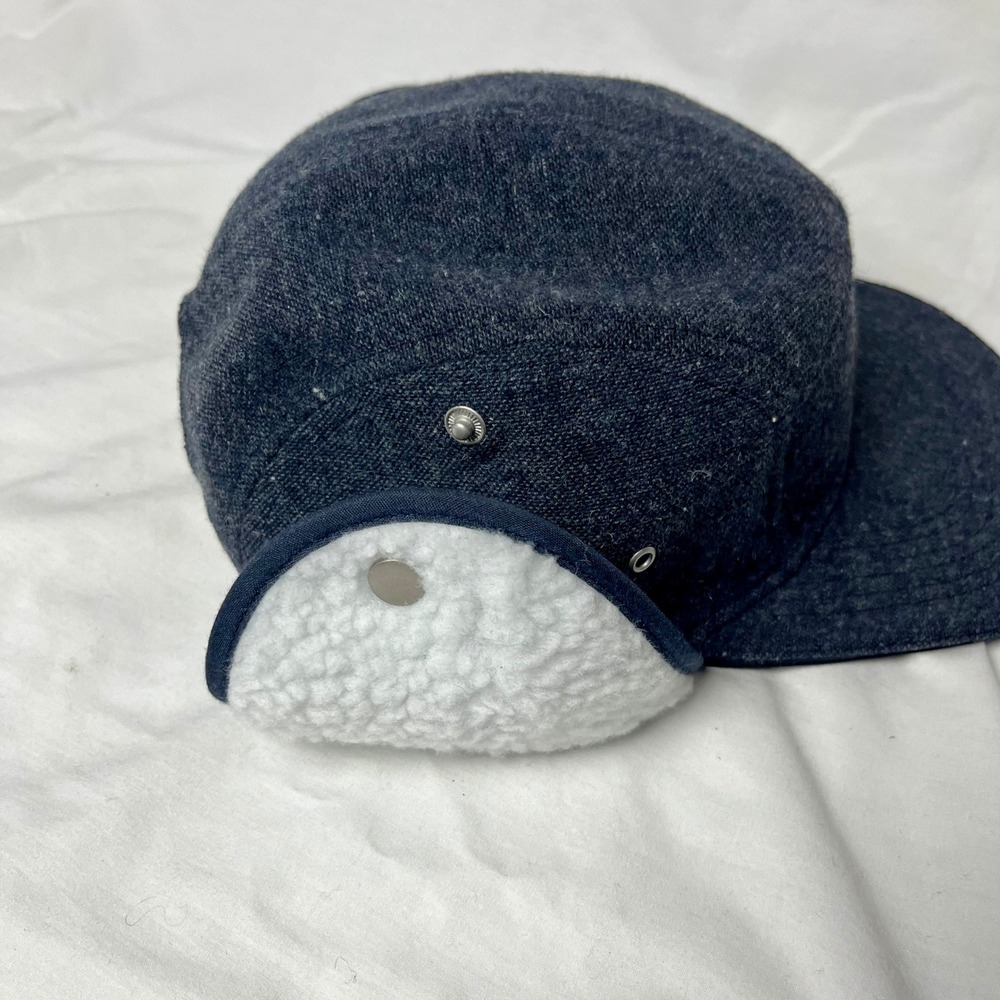New KC Royals Trapper Hat Navy Blue Sherpa Ear Flap Snapback Wool Blend Baseball - Picture 5 of 8